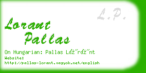 lorant pallas business card